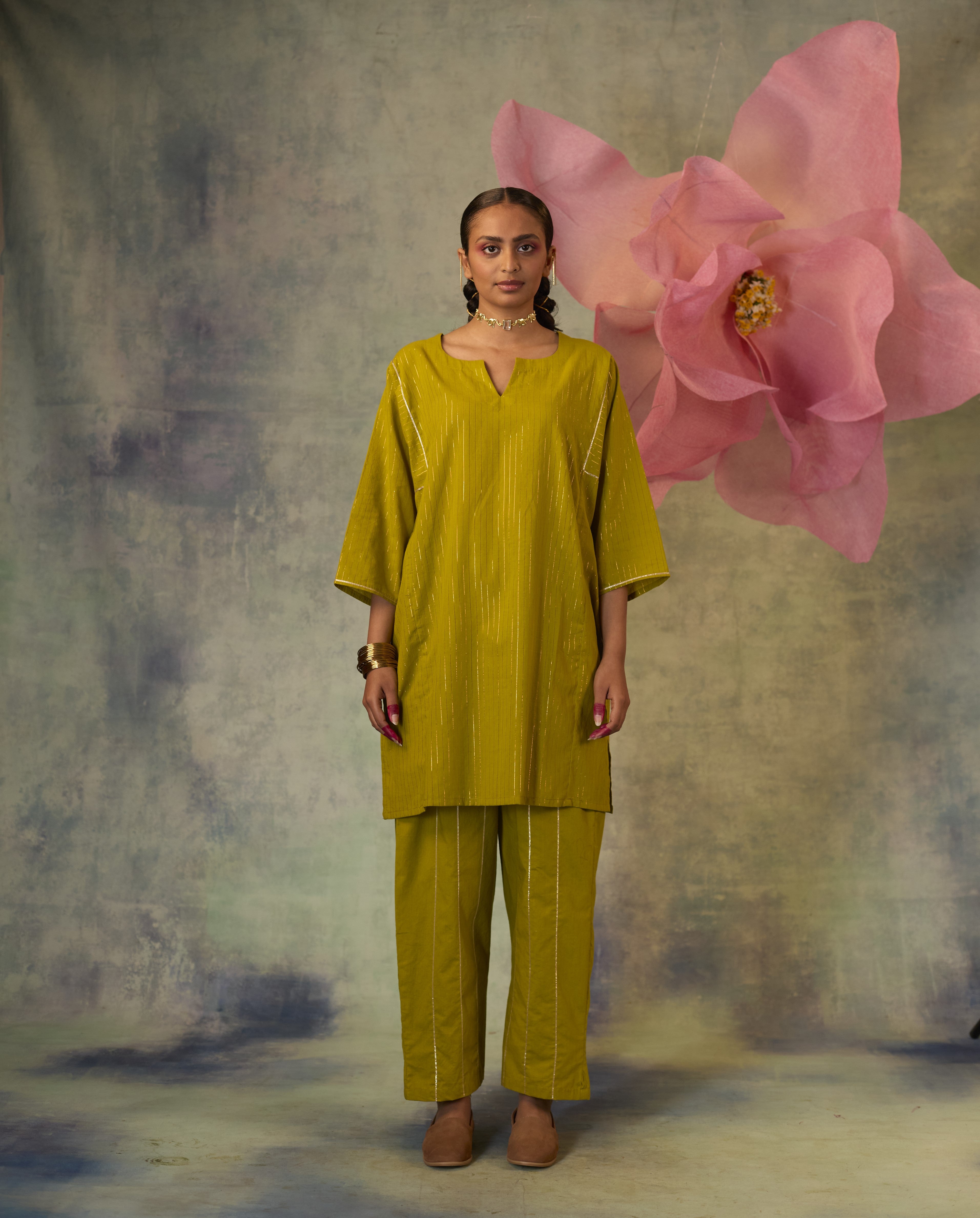 Cotton Zari Co-ord Set