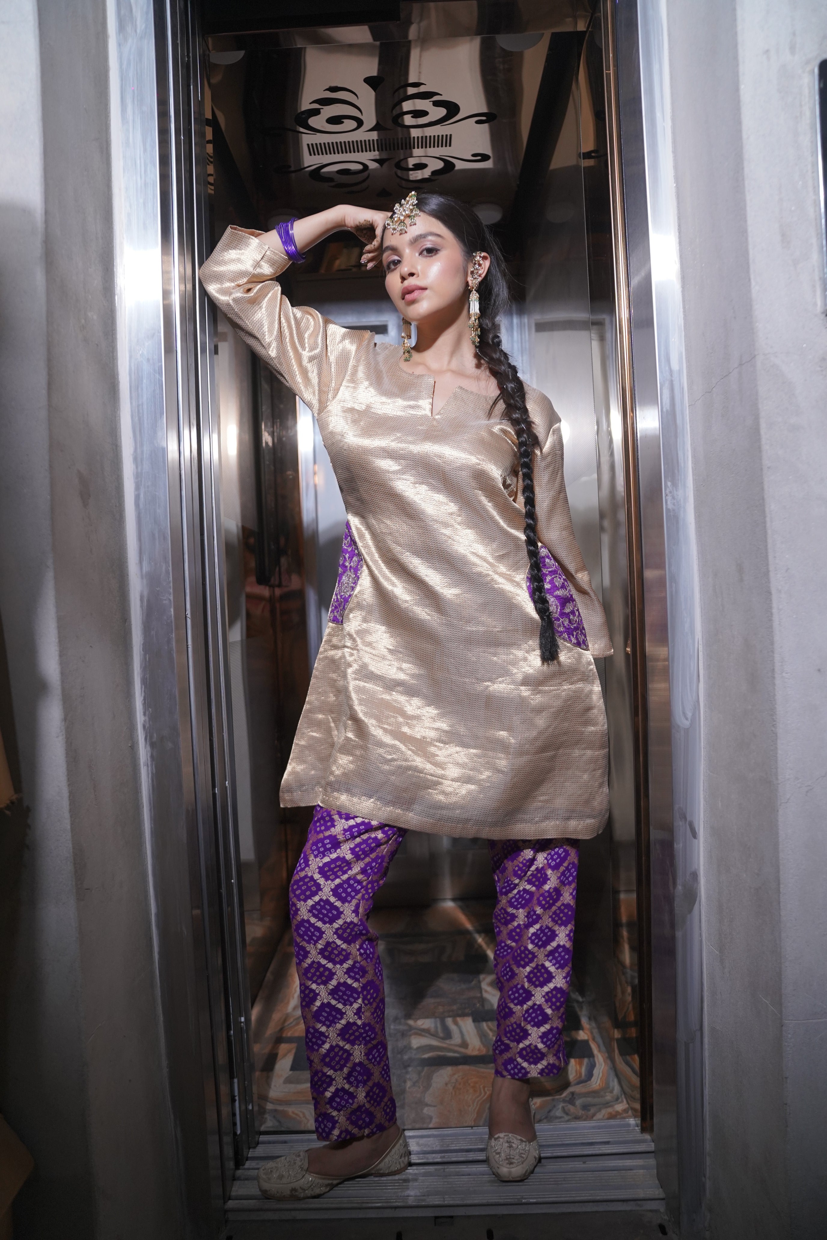 Banno Tissue Bandhani Co-ord Set