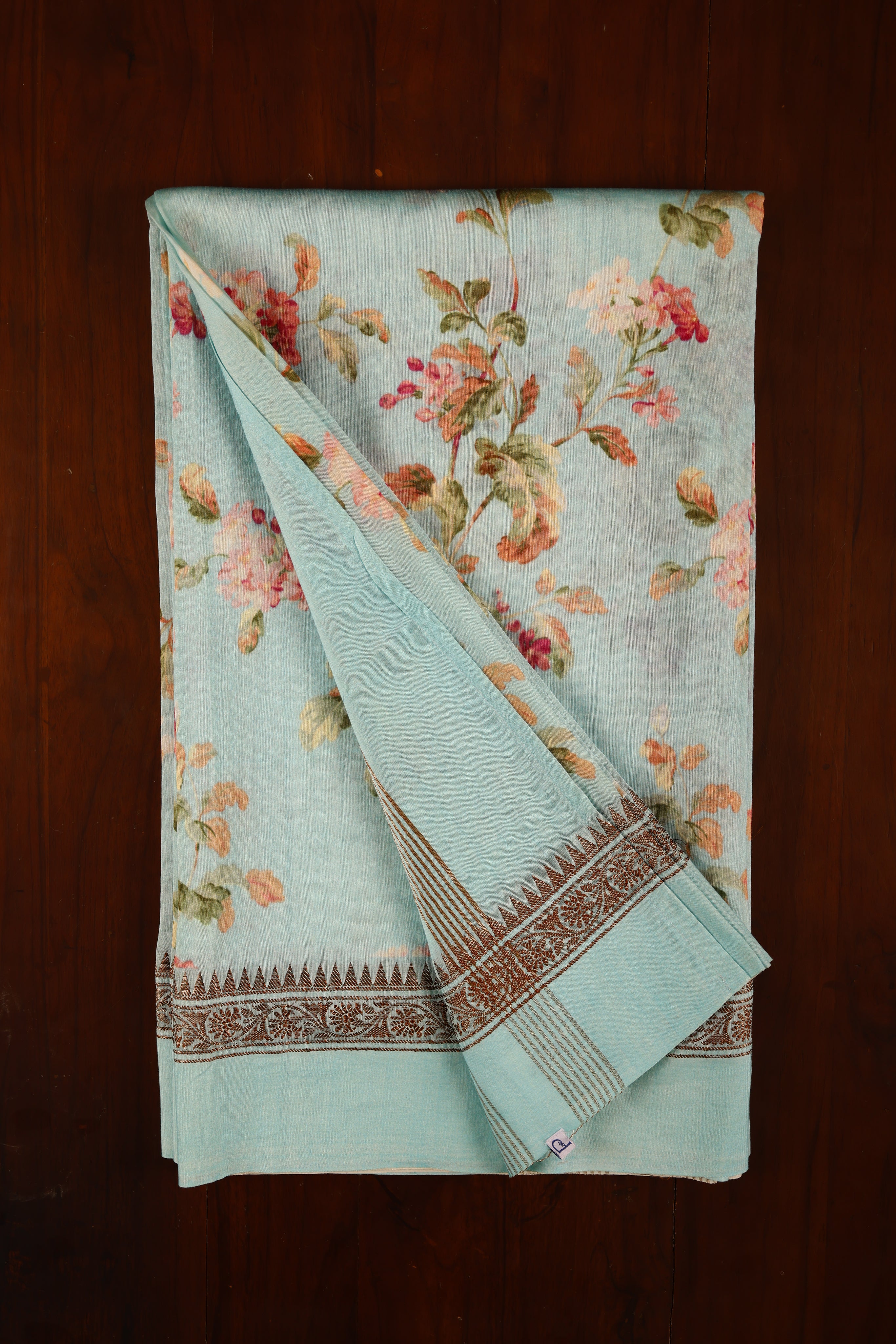 Chanderi Saree - Sky Blue