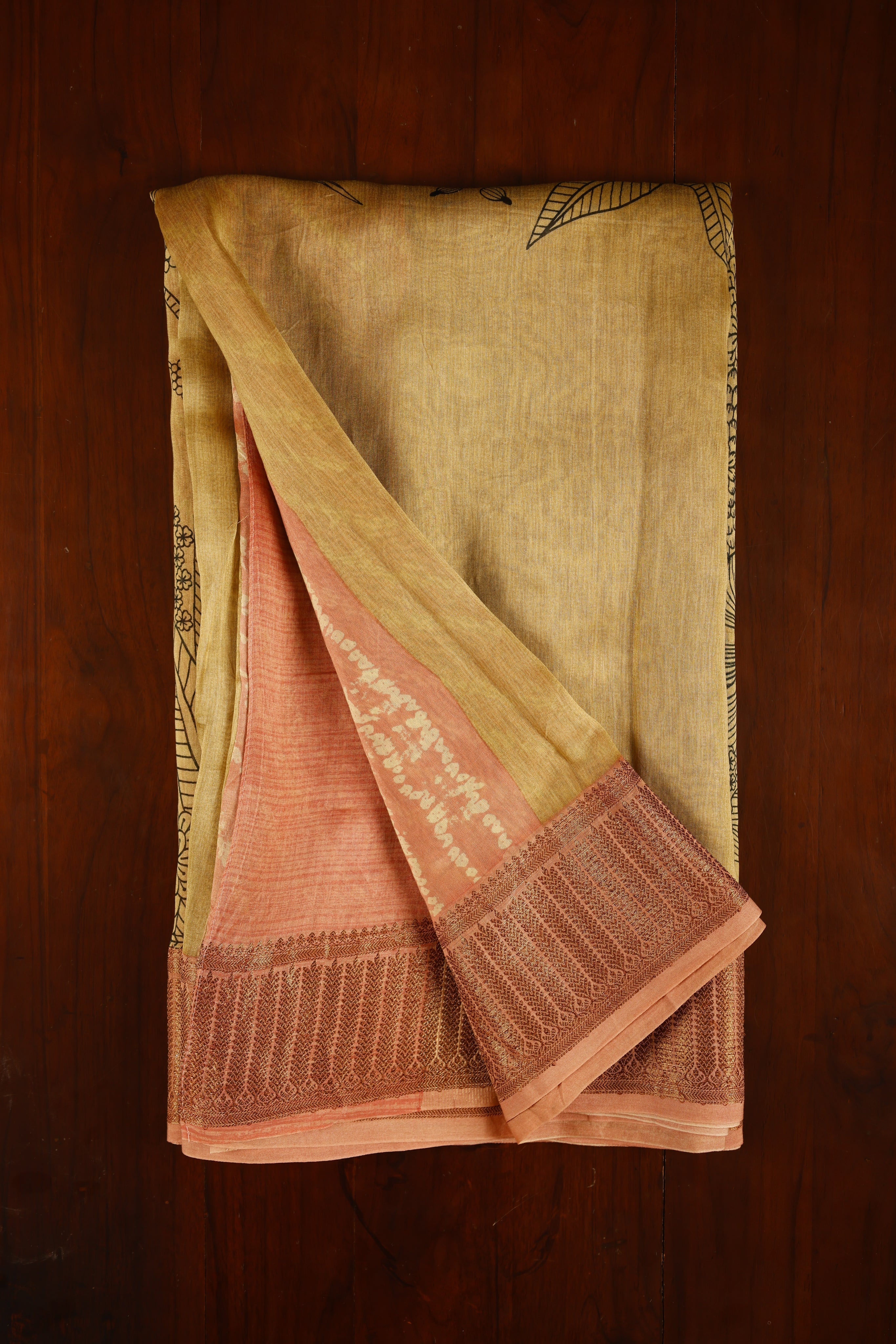 Chanderi Saree - Yellow & Golden