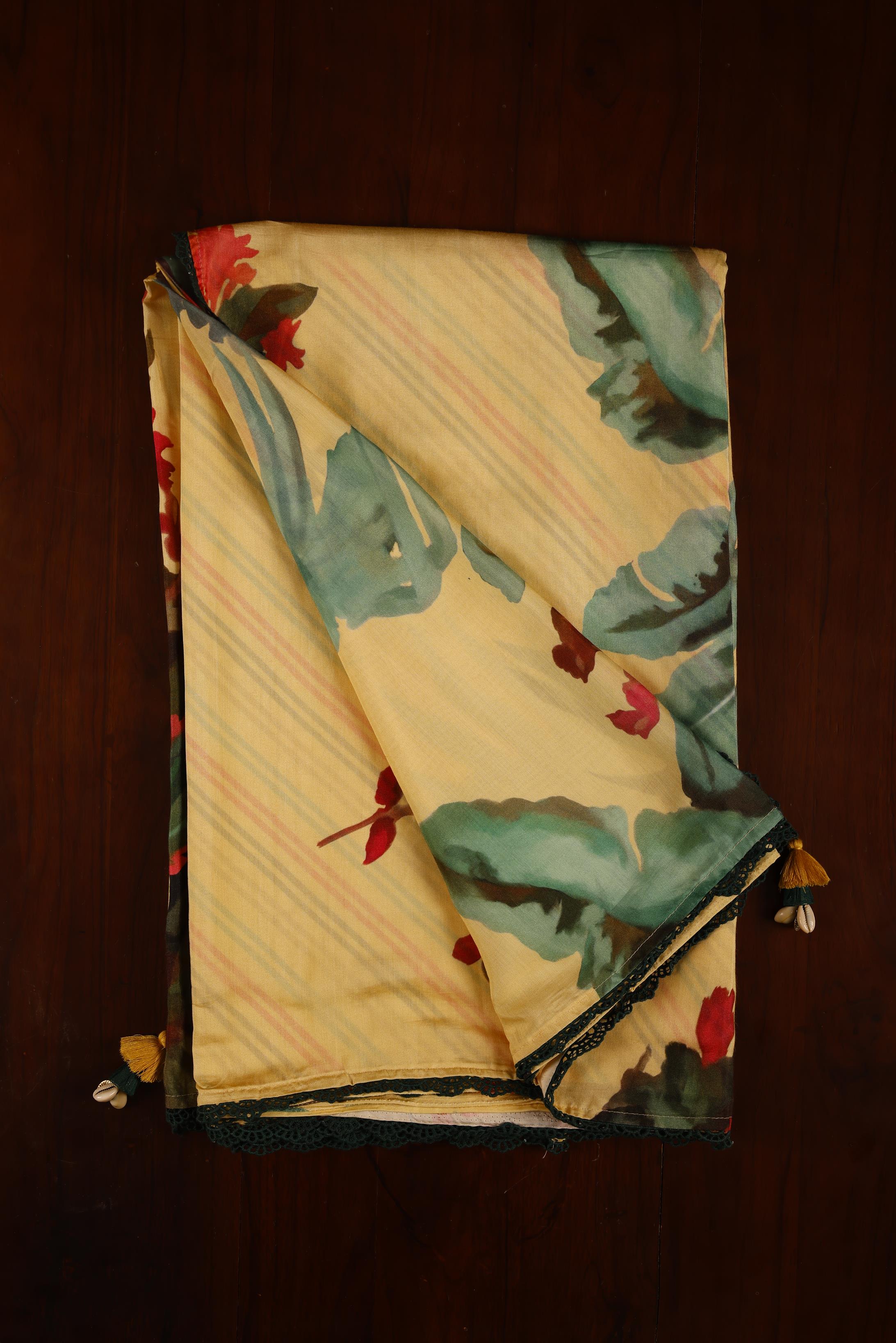 Muslin Saree - Yellow