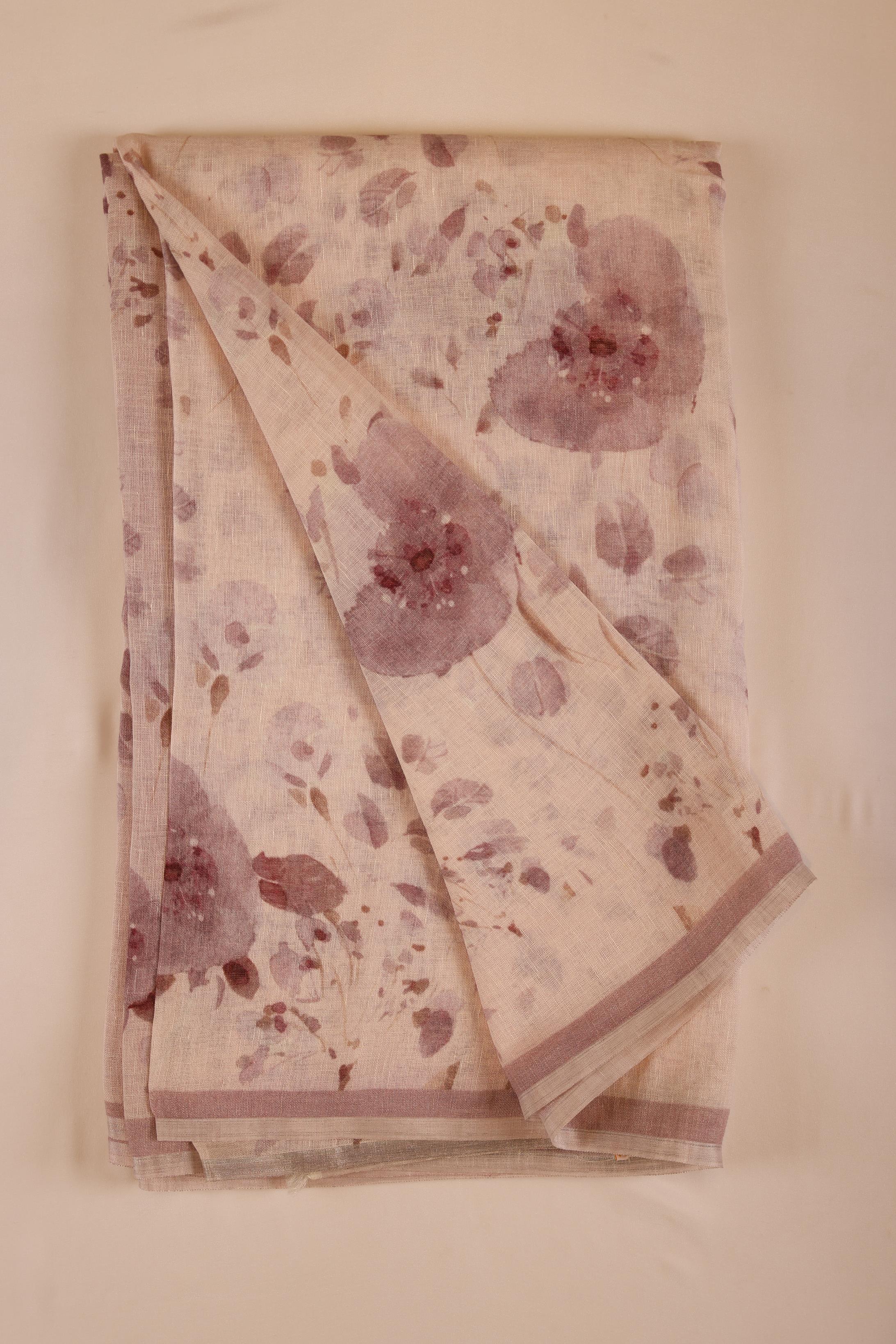 Linen Saree - Lavender