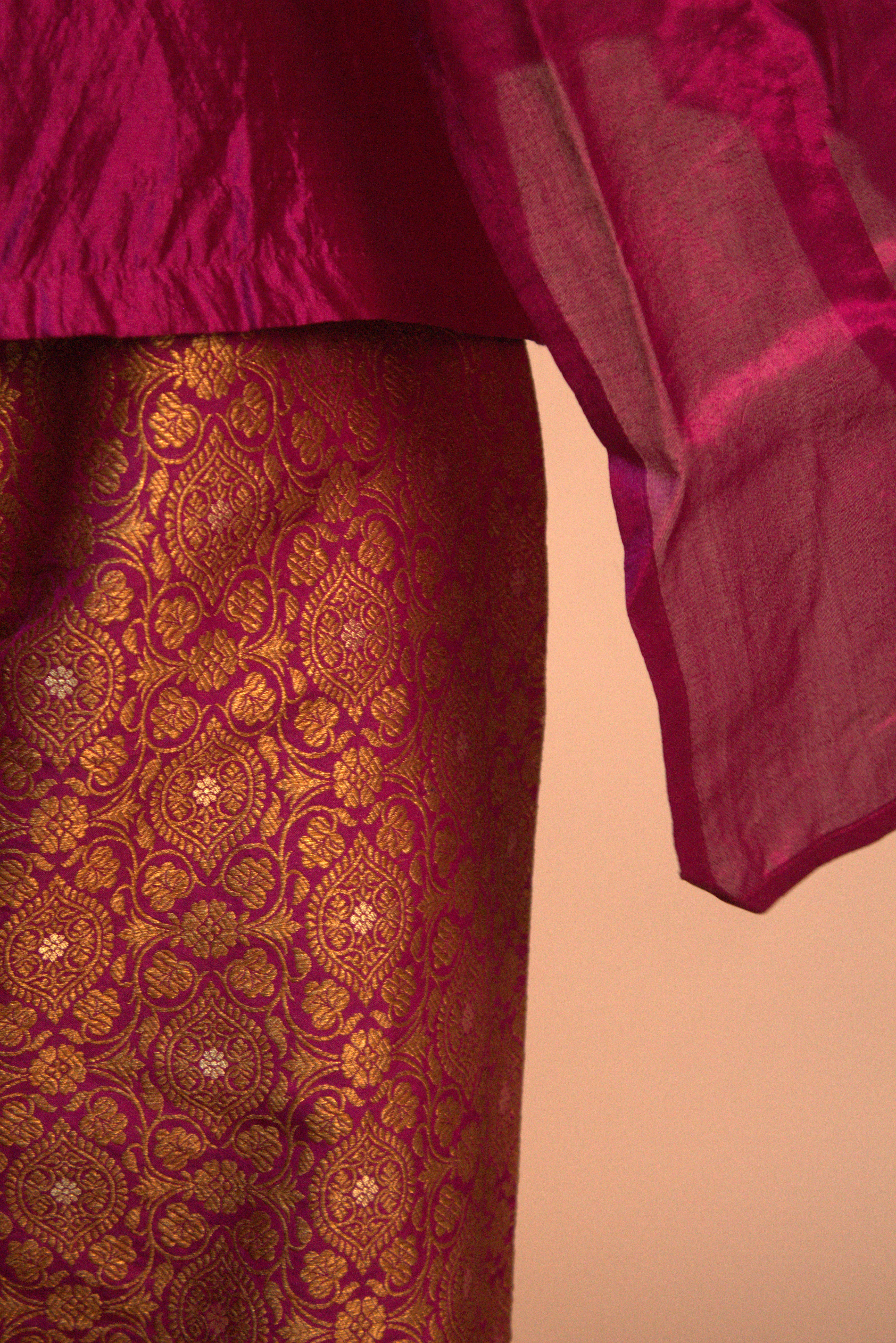 Banarasi Scarf Co-ord Set - Wine