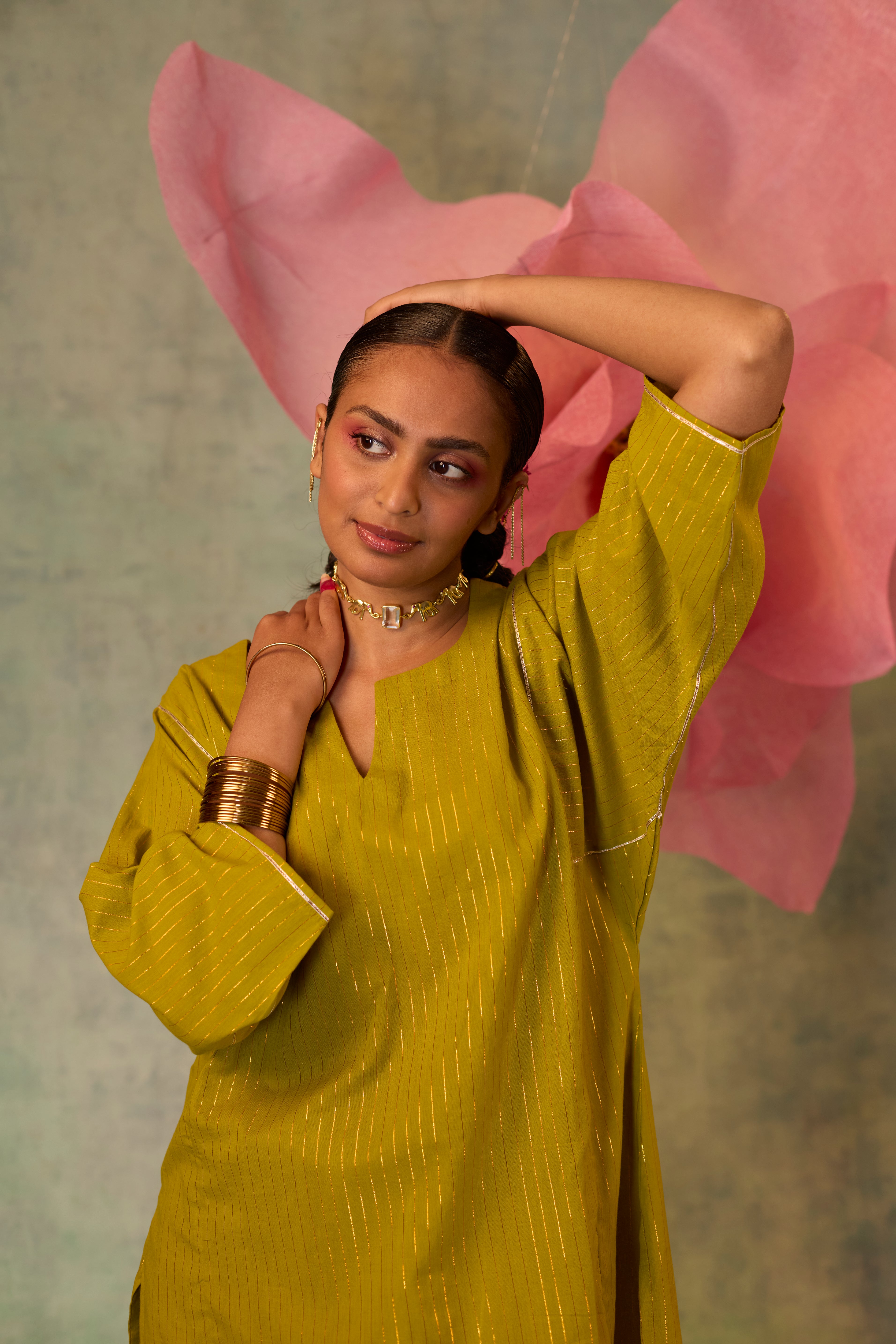Cotton Zari Co-ord Set
