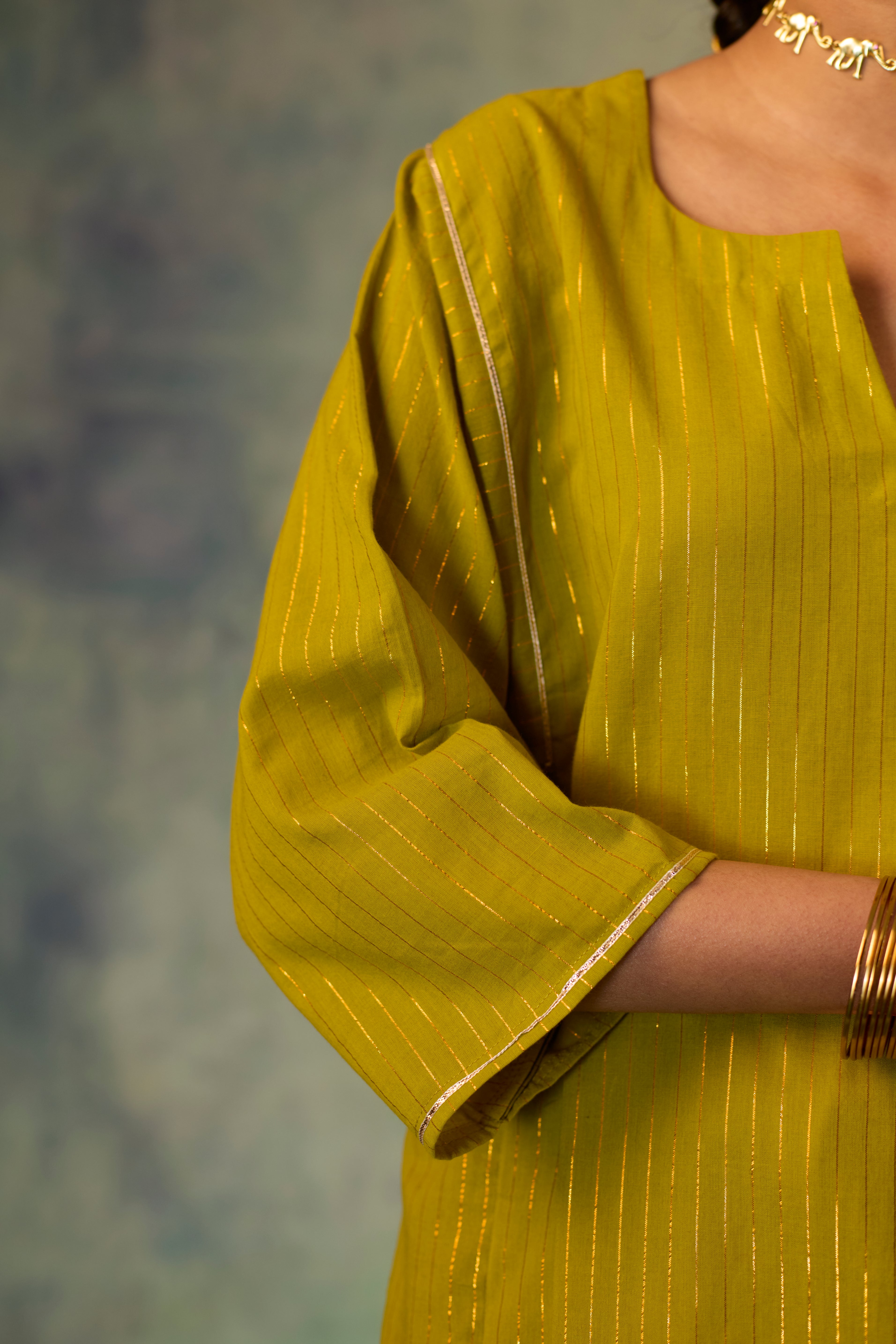 Cotton Zari Co-ord Set