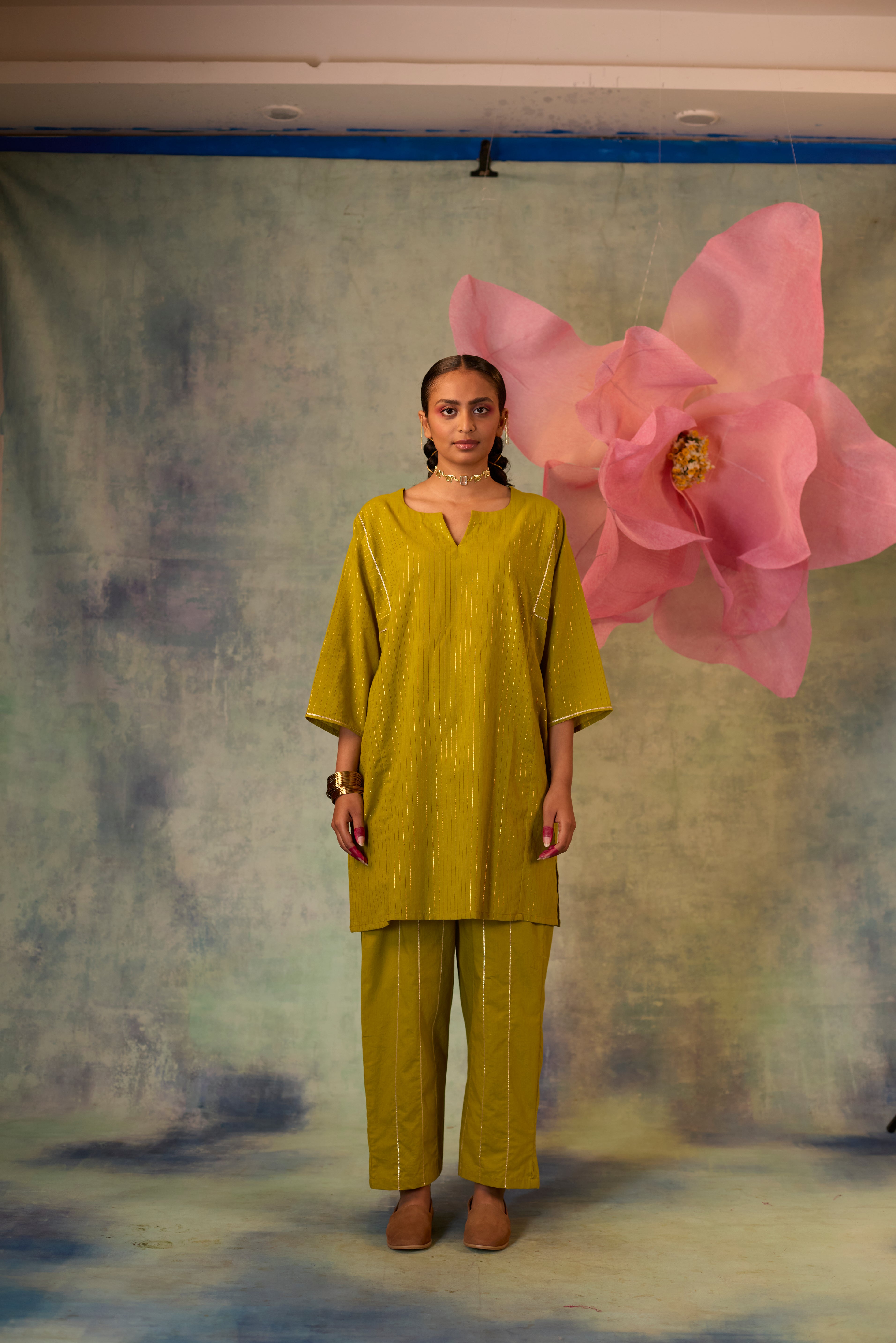 Cotton Zari Co-ord Set