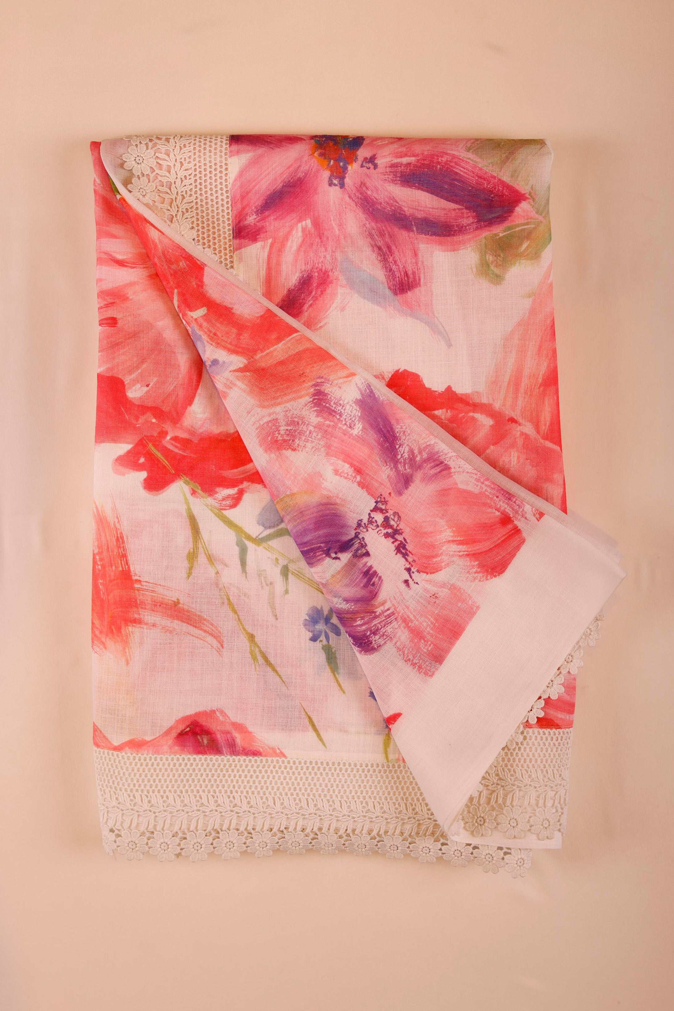 Linen Saree - Off White